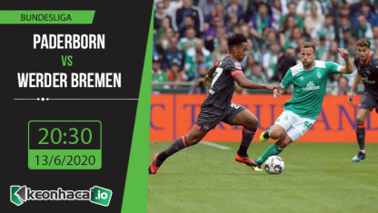 Soi kèo Paderborn vs Werder Bremen 20h30, ngày 13/6/2020